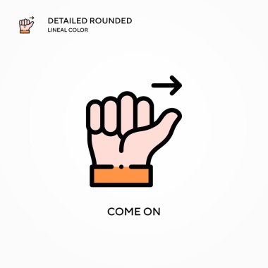 Hadi vektör simgesi. Modern vektör illüstrasyon kavramları. Düzenlemesi ve kişiselleştirmesi kolay.