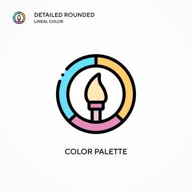 Renkli palet vektör simgesi. Modern vektör illüstrasyon kavramları. Düzenlemesi ve kişiselleştirmesi kolay.