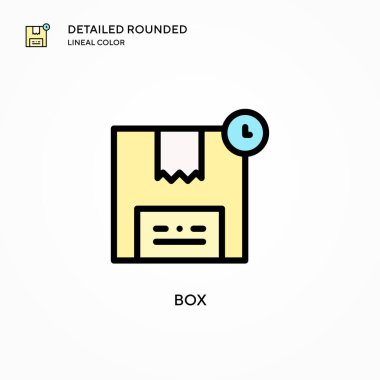 Kutu vektör simgesi. Modern vektör illüstrasyon kavramları. Düzenlemesi ve kişiselleştirmesi kolay.