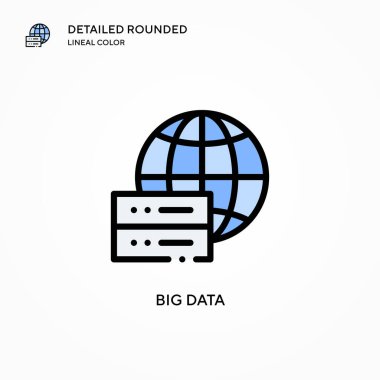 Büyük veri vektör simgesi. Modern vektör illüstrasyon kavramları. Düzenlemesi ve kişiselleştirmesi kolay.
