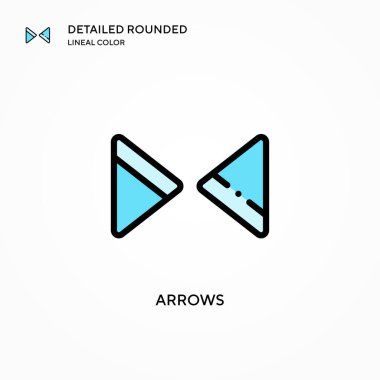 Ok vektör simgesi. Modern vektör illüstrasyon kavramları. Düzenlemesi ve kişiselleştirmesi kolay.