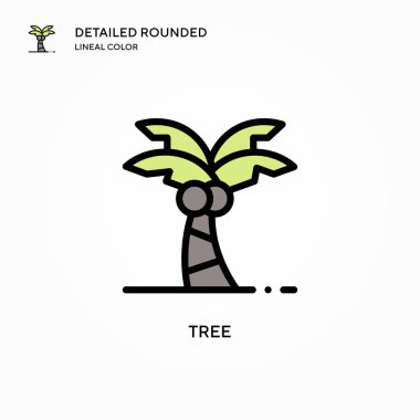 Ağaç vektör simgesi. Modern vektör illüstrasyon kavramları. Düzenlemesi ve kişiselleştirmesi kolay.