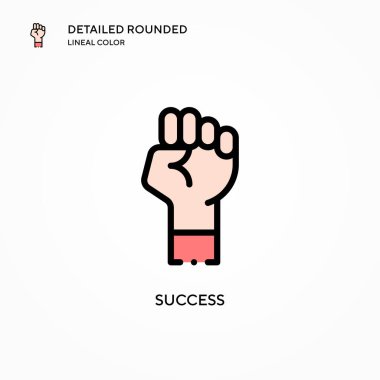 Başarı vektör simgesi. Modern vektör illüstrasyon kavramları. Düzenlemesi ve kişiselleştirmesi kolay.