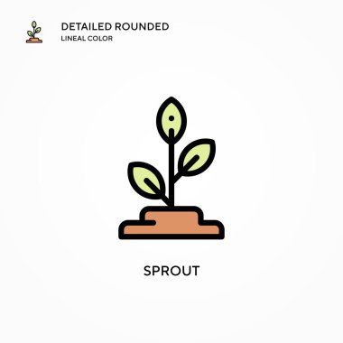 Filiz vektör simgesi. Modern vektör illüstrasyon kavramları. Düzenlemesi ve kişiselleştirmesi kolay.