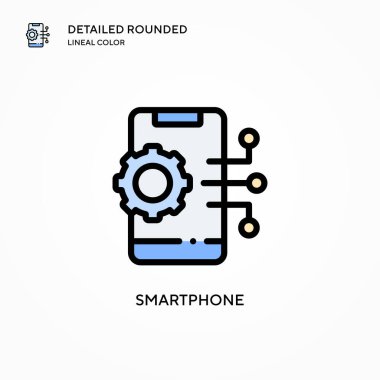 Akıllı telefon vektör simgesi. Modern vektör illüstrasyon kavramları. Düzenlemesi ve kişiselleştirmesi kolay.