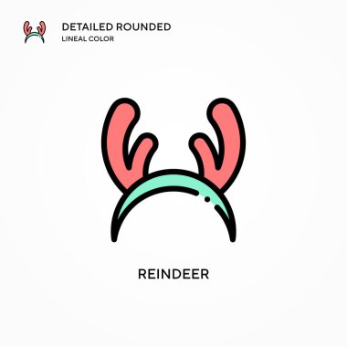 Ren geyiği vektör simgesi. Modern vektör illüstrasyon kavramları. Düzenlemesi ve kişiselleştirmesi kolay.