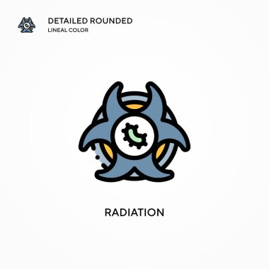 Radyasyon vektör simgesi. Modern vektör illüstrasyon kavramları. Düzenlemesi ve kişiselleştirmesi kolay.