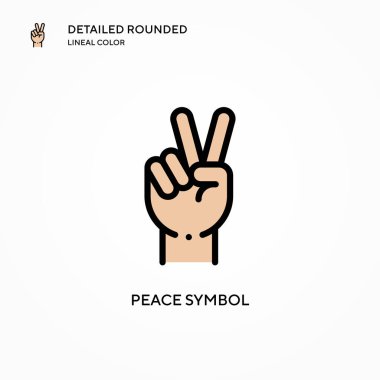 Barış sembolü vektör simgesi. Modern vektör illüstrasyon kavramları. Düzenlemesi ve kişiselleştirmesi kolay.