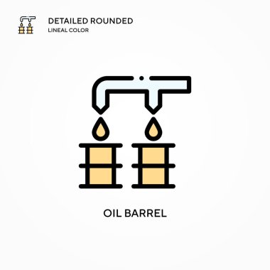 Petrol varili vektör simgesi. Modern vektör illüstrasyon kavramları. Düzenlemesi ve kişiselleştirmesi kolay.