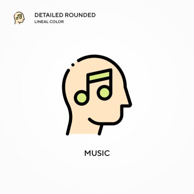 Müzik vektörü simgesi. Modern vektör illüstrasyon kavramları. Düzenlemesi ve kişiselleştirmesi kolay.