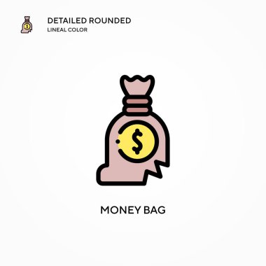 Para çantası vektör simgesi. Modern vektör illüstrasyon kavramları. Düzenlemesi ve kişiselleştirmesi kolay.