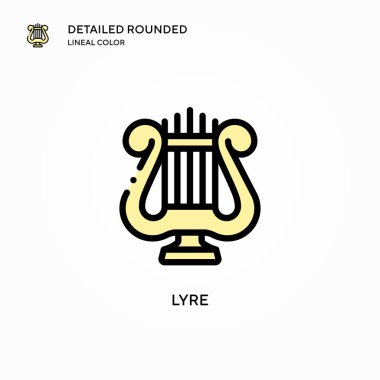 Lir vektör simgesi. Modern vektör illüstrasyon kavramları. Düzenlemesi ve kişiselleştirmesi kolay.