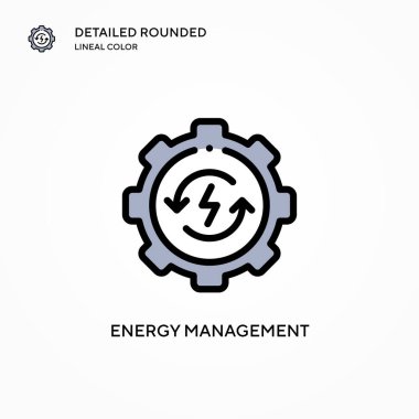 Enerji yönetimi vektör simgesi. Modern vektör illüstrasyon kavramları. Düzenlemesi ve kişiselleştirmesi kolay.