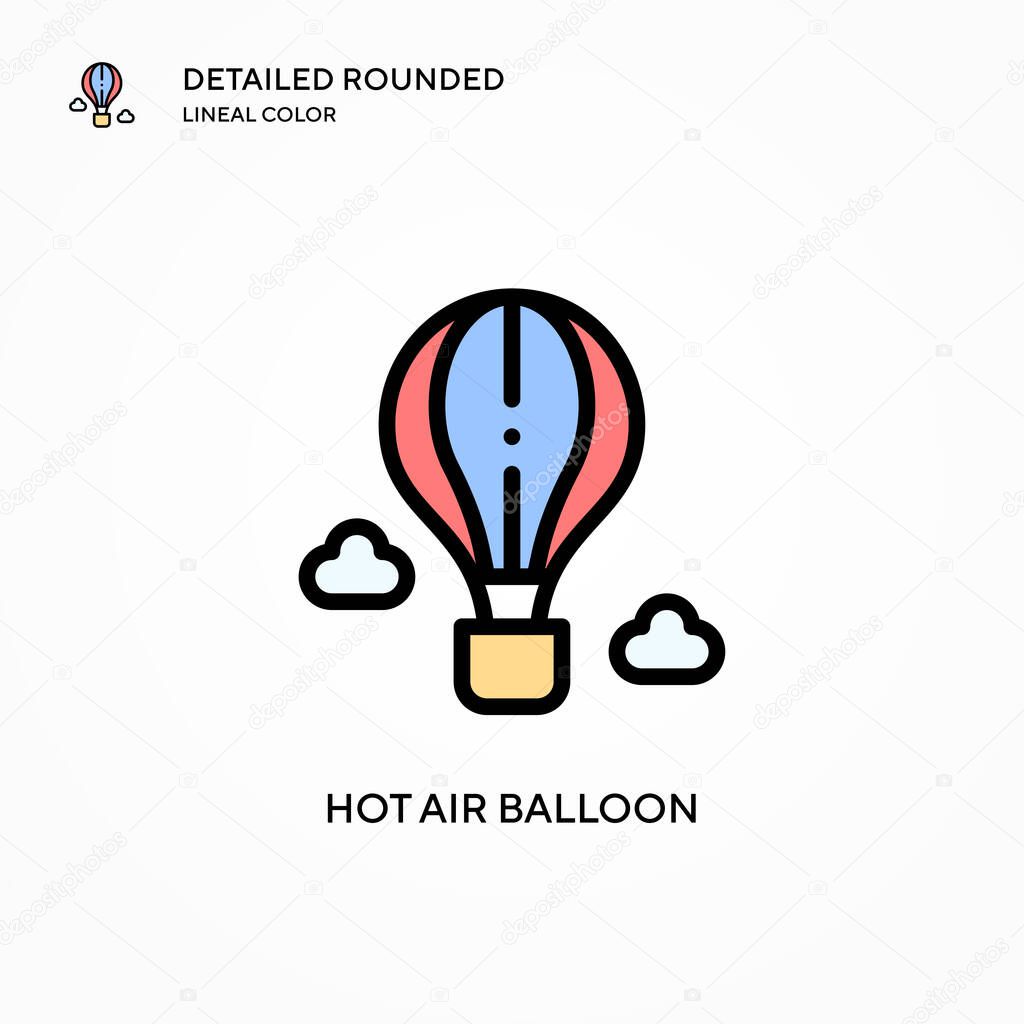 Hot air balloon vector icon. Modern vector illustration concepts. Easy to edit and customize.