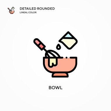 Bowl vektör simgesi. Modern vektör illüstrasyon kavramları. Düzenlemesi ve kişiselleştirmesi kolay.