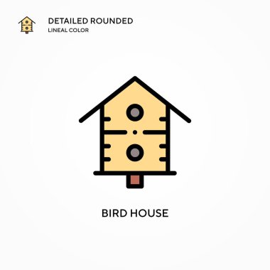 Kuş evi vektör simgesi. Modern vektör illüstrasyon kavramları. Düzenlemesi ve kişiselleştirmesi kolay.