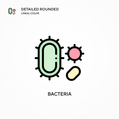 Bakteri vektör simgesi. Modern vektör illüstrasyon kavramları. Düzenlemesi ve kişiselleştirmesi kolay.