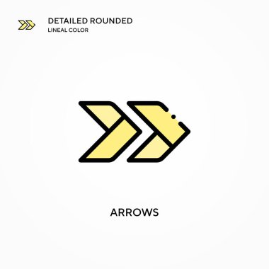 Ok vektör simgesi. Modern vektör illüstrasyon kavramları. Düzenlemesi ve kişiselleştirmesi kolay.