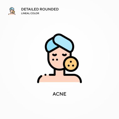 Akne vektör simgesi. Modern vektör illüstrasyon kavramları. Düzenlemesi ve kişiselleştirmesi kolay.