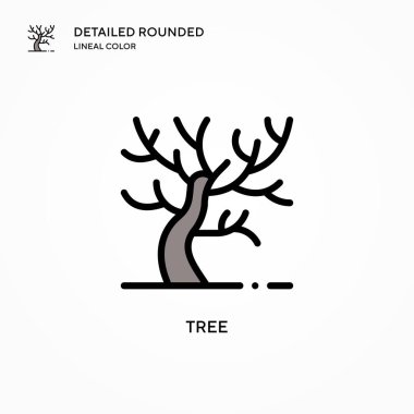Ağaç vektör simgesi. Modern vektör illüstrasyon kavramları. Düzenlemesi ve kişiselleştirmesi kolay.