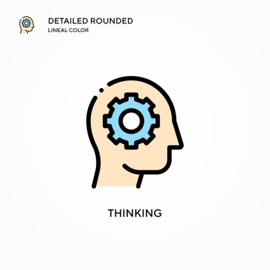 Vektör ikonu düşünüyorum. Modern vektör illüstrasyon kavramları. Düzenlemesi ve kişiselleştirmesi kolay.