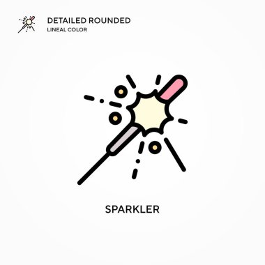 Sparkler vektör simgesi. Modern vektör illüstrasyon kavramları. Düzenlemesi ve kişiselleştirmesi kolay.