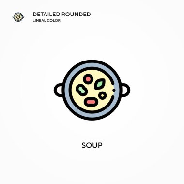Çorba vektör simgesi. Modern vektör illüstrasyon kavramları. Düzenlemesi ve kişiselleştirmesi kolay.
