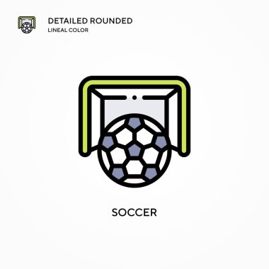 Futbol vektör simgesi. Modern vektör illüstrasyon kavramları. Düzenlemesi ve kişiselleştirmesi kolay.