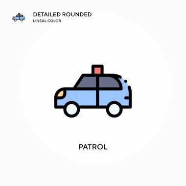 Devriye vektör simgesi. Modern vektör illüstrasyon kavramları. Düzenlemesi ve kişiselleştirmesi kolay.