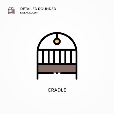 Beşik vektör simgesi. Modern vektör illüstrasyon kavramları. Düzenlemesi ve kişiselleştirmesi kolay.