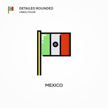 Meksika vektör ikonu. Modern vektör illüstrasyon kavramları. Düzenlemesi ve kişiselleştirmesi kolay.