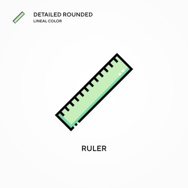 Cetvel vektör simgesi. Modern vektör illüstrasyon kavramları. Düzenlemesi ve kişiselleştirmesi kolay.