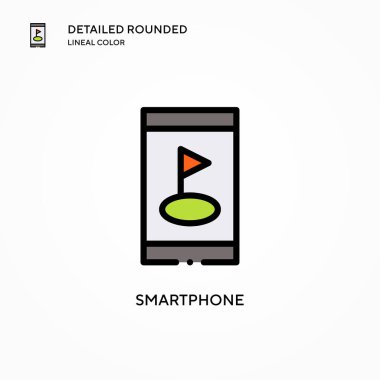 Akıllı telefon vektör simgesi. Modern vektör illüstrasyon kavramları. Düzenlemesi ve kişiselleştirmesi kolay.