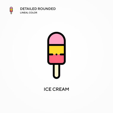Dondurma vektör simgesi. Modern vektör illüstrasyon kavramları. Düzenlemesi ve kişiselleştirmesi kolay.