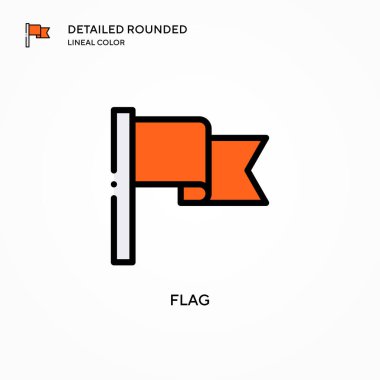 Bayrak vektör simgesi. Modern vektör illüstrasyon kavramları. Düzenlemesi ve kişiselleştirmesi kolay.