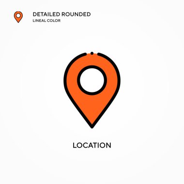 Konum vektör simgesi. Modern vektör illüstrasyon kavramları. Düzenlemesi ve kişiselleştirmesi kolay.