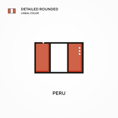 Peru vektör simgesi. Modern vektör illüstrasyon kavramları. Düzenlemesi ve kişiselleştirmesi kolay.