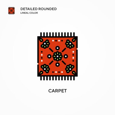 Halı vektör simgesi. Modern vektör illüstrasyon kavramları. Düzenlemesi ve kişiselleştirmesi kolay.