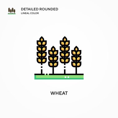 Buğday vektör simgesi. Modern vektör illüstrasyon kavramları. Düzenlemesi ve kişiselleştirmesi kolay.