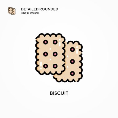 Bisküvi vektör simgesi. Modern vektör illüstrasyon kavramları. Düzenlemesi ve kişiselleştirmesi kolay.