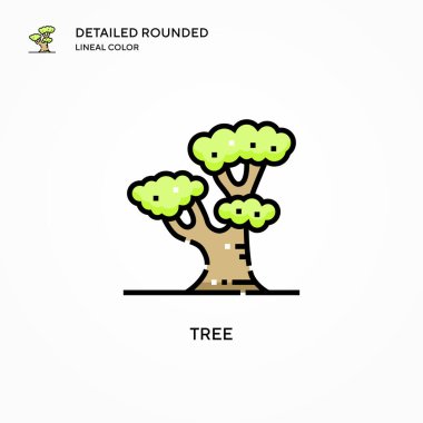 Ağaç vektör simgesi. Modern vektör illüstrasyon kavramları. Düzenlemesi ve kişiselleştirmesi kolay.