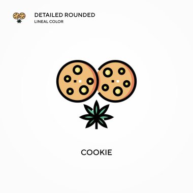 Kurabiye vektör simgesi. Modern vektör illüstrasyon kavramları. Düzenlemesi ve kişiselleştirmesi kolay.