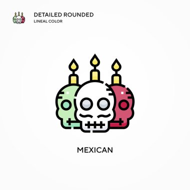 Meksika vektör ikonu. Modern vektör illüstrasyon kavramları. Düzenlemesi ve kişiselleştirmesi kolay.