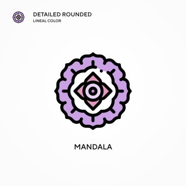 Mandala vektör simgesi. Modern vektör illüstrasyon kavramları. Düzenlemesi ve kişiselleştirmesi kolay.