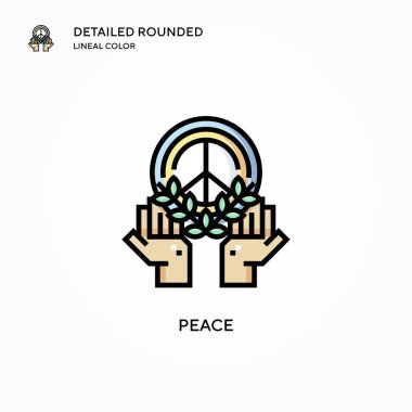 Barış vektör simgesi. Modern vektör illüstrasyon kavramları. Düzenlemesi ve kişiselleştirmesi kolay.