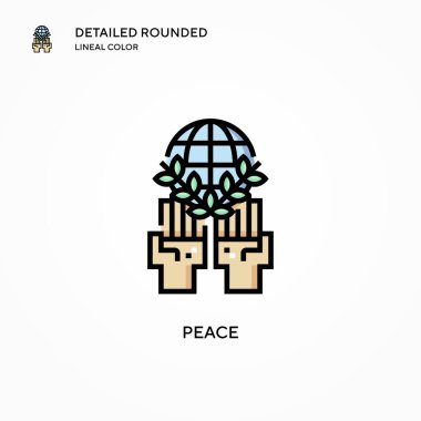 Barış vektör simgesi. Modern vektör illüstrasyon kavramları. Düzenlemesi ve kişiselleştirmesi kolay.