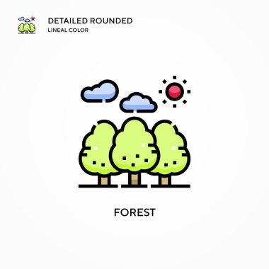 Orman vektör simgesi. Modern vektör illüstrasyon kavramları. Düzenlemesi ve kişiselleştirmesi kolay.
