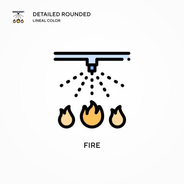 Vektör simgesini ateşle. Modern vektör illüstrasyon kavramları. Düzenlemesi ve kişiselleştirmesi kolay.