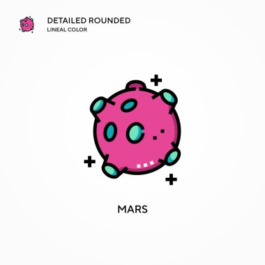 Mars vektör simgesi. Modern vektör illüstrasyon kavramları. Düzenlemesi ve kişiselleştirmesi kolay.