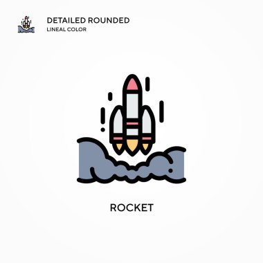 Roket vektör simgesi. Modern vektör illüstrasyon kavramları. Düzenlemesi ve kişiselleştirmesi kolay.